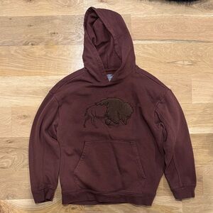 Cat & Jack Maroon Hoodie with Buffalo Design